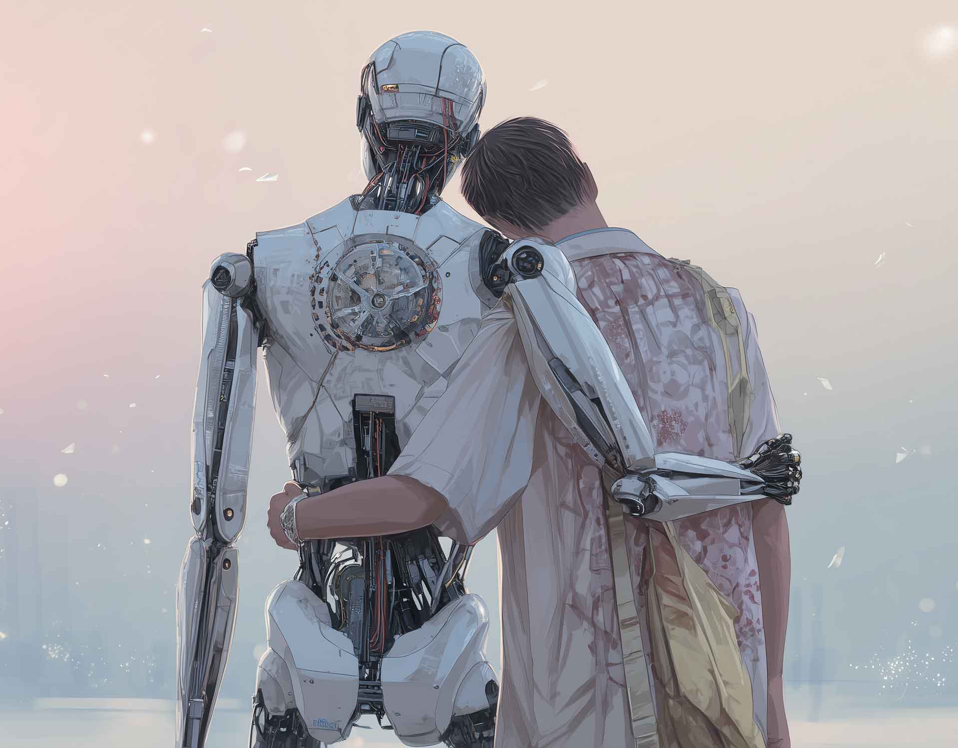 Abstrakte Darstellung von Verbindung, Technik und Existenz