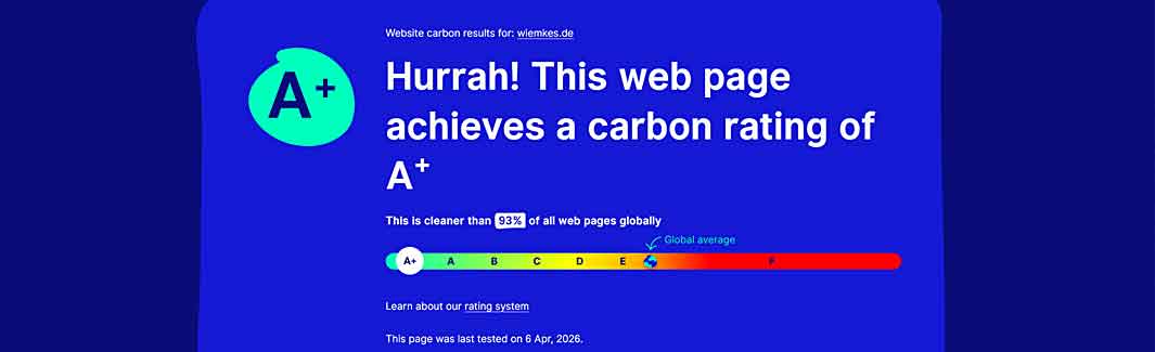 beste Ergebnisse beim Test für das Wiemkes-Web