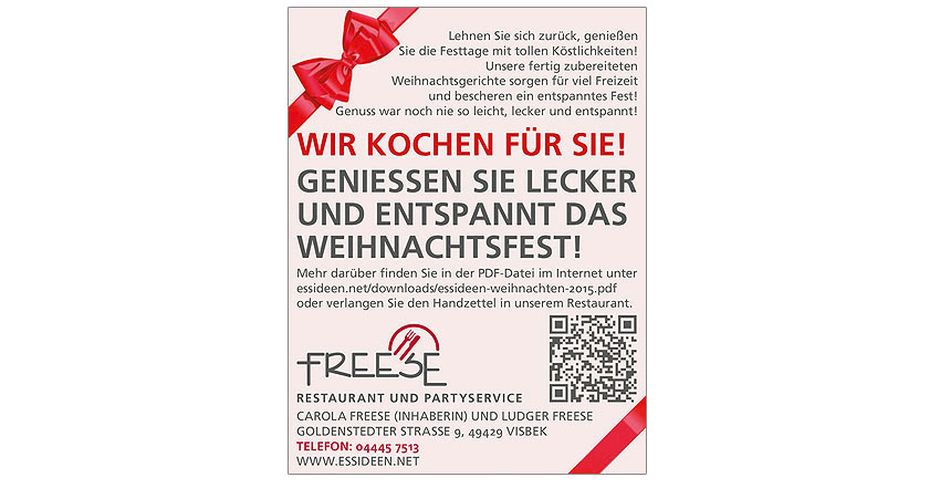 TZ-Anzeige Freese / Weihnachten