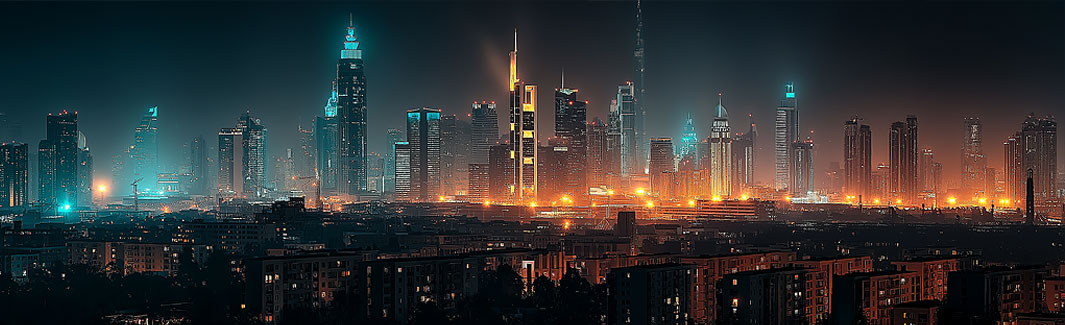 Skyline einer großen Stadt