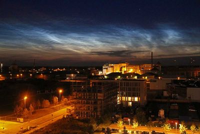 Noctilucent Clouds in Mesosphäre, Überseestadt Bremen, Lofthaus 3 und 4